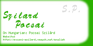 szilard pocsai business card