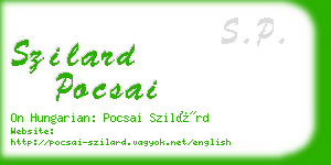 szilard pocsai business card